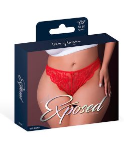 Magic Silk Sugar High Split Crotch Panty Red Queen Size