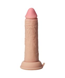 Shaft Vibrating Model J: 6.5 In. Dual Density Silicone Dildo Pine