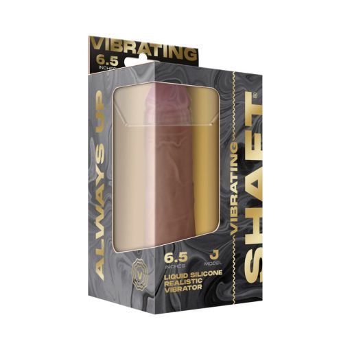 Shaft Vibrating Model J: 6.5 In. Dual Density Silicone Dildo Pine - Image 6
