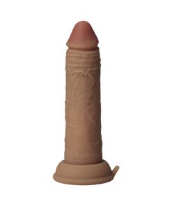 Shaft Vibrating Model J: 6.5 In. Dual Density Silicone Dildo Oak