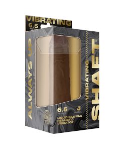 Shaft Vibrating Model J: 6.5 In. Dual Density Silicone Dildo Oak