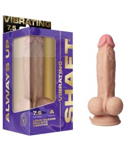 Shaft Vibrating Model A: 7.5 In. Dual Density Silicone Dildo Pine