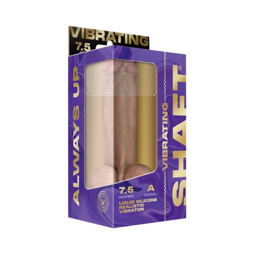 Shaft Vibrating Model A: 7.5 In. Dual Density Silicone Dildo Pine - Image 6