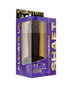Shaft Vibrating Model A: 7.5 In. Dual Density Silicone Dildo Mahogany