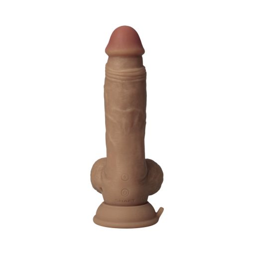 Shaft Vibrating Model A: 7.5 In. Dual Density Silicone Dildo Oak - Image 5