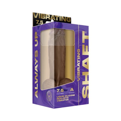Shaft Vibrating Model A: 7.5 In. Dual Density Silicone Dildo Oak - Image 6