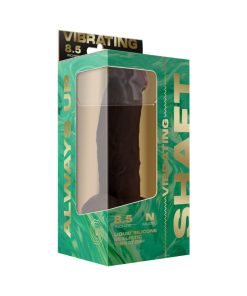 Shaft Vibrating Model N: 8.5 In. Dual Density Silicone Dildo Mahogany