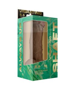 Shaft Vibrating Model N: 8.5 In. Dual Density Silicone Dildo Oak