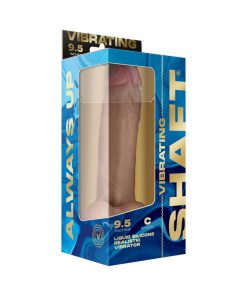 Shaft Vibrating Model C: 9.5 In. Dual Density Silicone Dildo Pine
