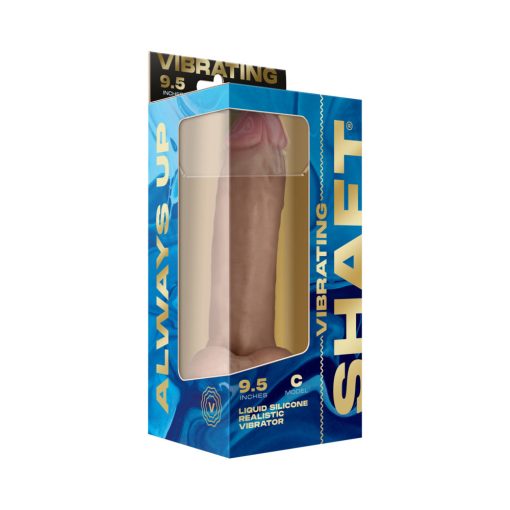 Shaft Vibrating Model C: 9.5 In. Dual Density Silicone Dildo Pine - Image 6