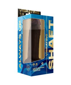Shaft Vibrating Model C: 9.5 In. Dual Density Silicone Dildo Mahogany