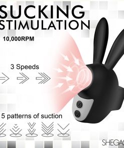 Shegasm Sucky Bunny Clit Stimulator Black
