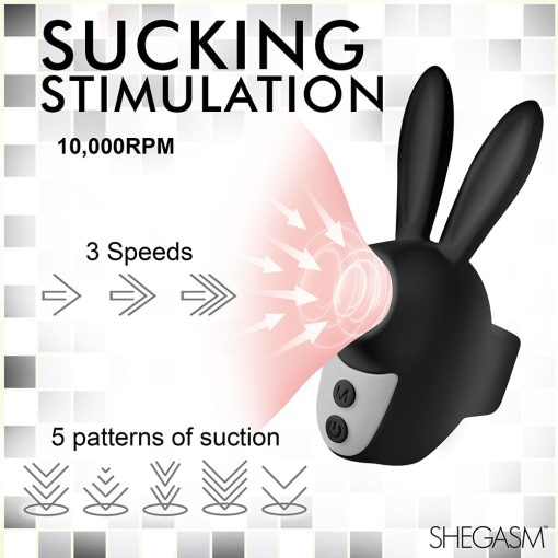 Shegasm Sucky Bunny Clit Stimulator Black - Image 12