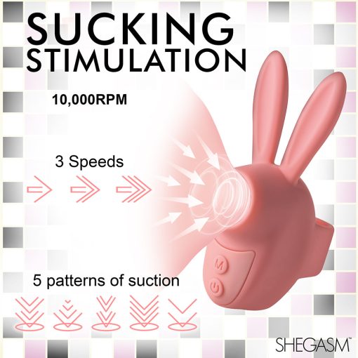 Shegasm Sucky Bunny Clit Stimulator Pink - Image 12