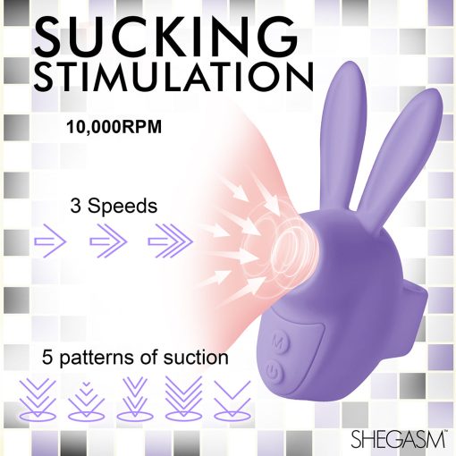 Shegasm Sucky Bunny Clit Stimulator Purple - Image 12