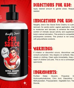 Naughty Jane'S Sex Sauce Extra Creamy Lubricant 16 Oz.
