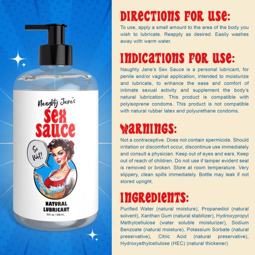 Naughty Jane'S Sex Sauce Natural Lubricant 16 Oz. - Image 4