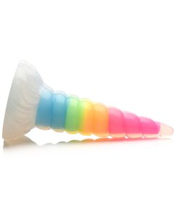 Creature Cocks Uni-Glow Glow-In-The-Dark Rainbow Silicone Dildo