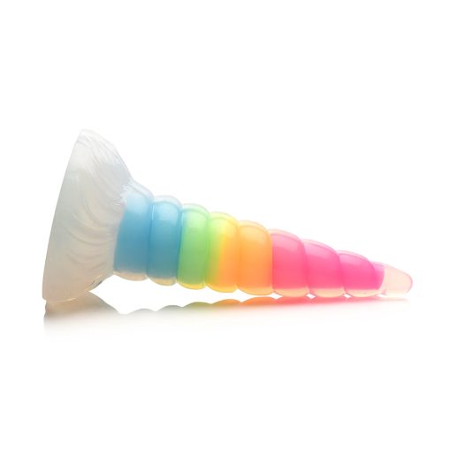 Creature Cocks Uni-Glow Glow-In-The-Dark Rainbow Silicone Dildo - Image 3