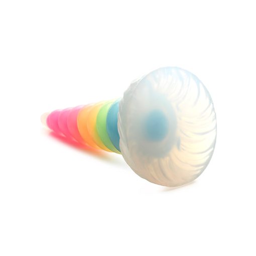 Creature Cocks Uni-Glow Glow-In-The-Dark Rainbow Silicone Dildo - Image 4