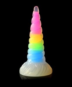 Creature Cocks Uni-Glow Glow-In-The-Dark Rainbow Silicone Dildo