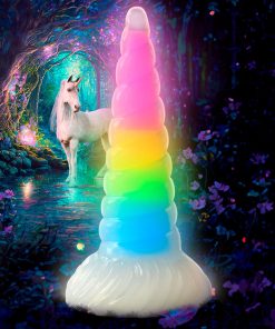 Creature Cocks Uni-Glow Glow-In-The-Dark Rainbow Silicone Dildo