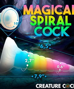 Creature Cocks Uni-Glow Glow-In-The-Dark Rainbow Silicone Dildo