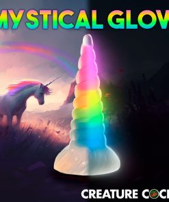 Creature Cocks Uni-Glow Glow-In-The-Dark Rainbow Silicone Dildo