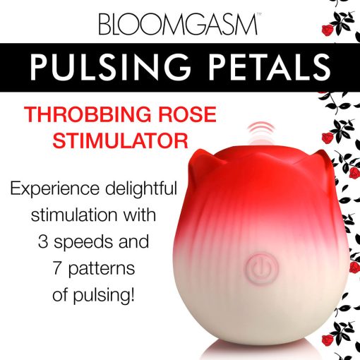 Bloomgasm Pulsing Petals Throbbing Rose Stimulator Red - Image 4