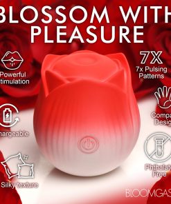 Bloomgasm Pulsing Petals Throbbing Rose Stimulator Red