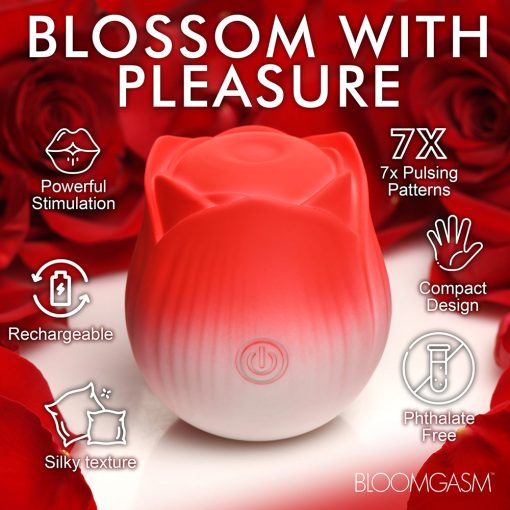 Bloomgasm Pulsing Petals Throbbing Rose Stimulator Red - Image 7