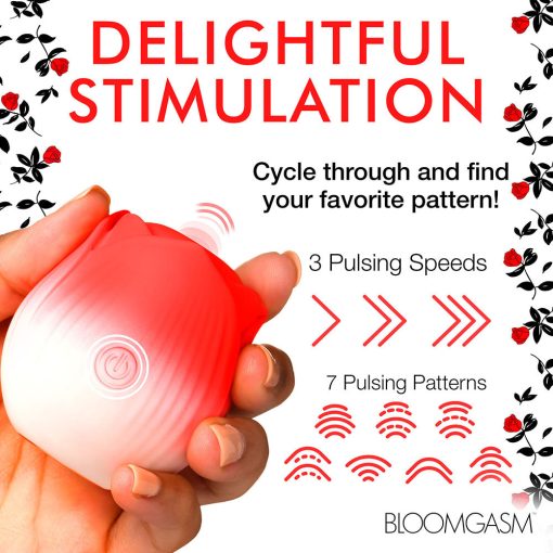 Bloomgasm Pulsing Petals Throbbing Rose Stimulator Red - Image 8