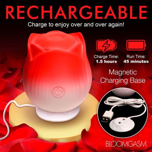 Bloomgasm Pulsing Petals Throbbing Rose Stimulator Red - Image 10