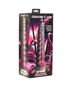 Creature Cocks Deep Invader Tentacle Ovipositor Silicone Dildo With Eggs