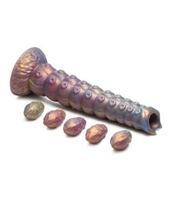 Creature Cocks Deep Invader Tentacle Ovipositor Silicone Dildo With Eggs