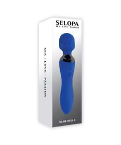 Selopa Blue Belle Rechargeable Dual-Ended Wand Vibrator Silicone Blue