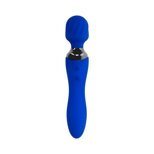 Selopa Blue Belle Rechargeable Dual-Ended Wand Vibrator Silicone Blue - Image 2