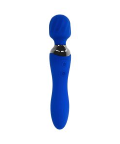 Selopa Blue Belle Rechargeable Dual-Ended Wand Vibrator Silicone Blue