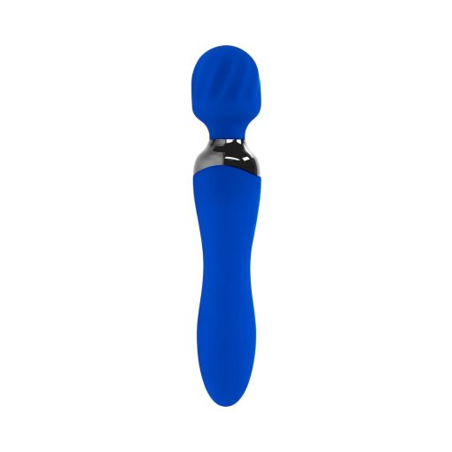 Selopa Blue Belle Rechargeable Dual-Ended Wand Vibrator Silicone Blue - Image 4