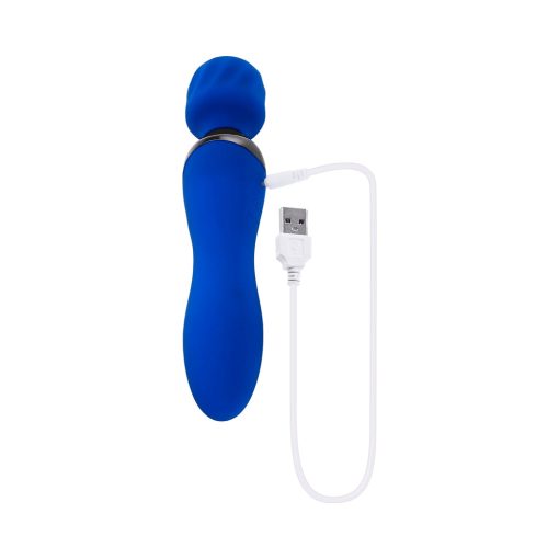 Selopa Blue Belle Rechargeable Dual-Ended Wand Vibrator Silicone Blue - Image 7