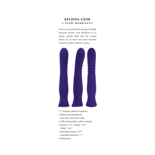 Selopa Trixxxie Rechargeable Vibrator Silicone Purple - Image 8
