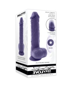 Evolved Pleasure Rider Rechargeable Dildo With Remote Silicone Purple