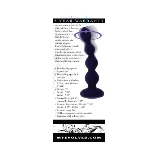 Evolved Pleasure Orbit Rechargeable Vibe With Remote Silicone Purple - Image 8