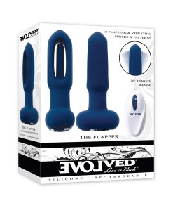 Evolved The Flapper Rechargeable Vibrator With Remote Silicone Blue