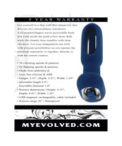 Evolved The Flapper Rechargeable Vibrator With Remote Silicone Blue