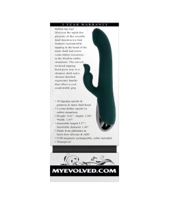 Evolved Rabbit Tap Tap Rechargeable Vibrating Dual Stimulator Silicone Green