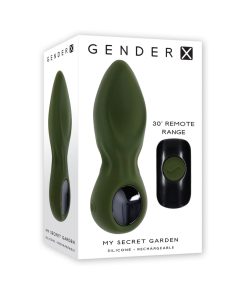 Gender X My Secret Garden Rechargeable Vibrating Anal Plug With Remote Silicone Green