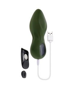 Gender X My Secret Garden Rechargeable Vibrating Anal Plug With Remote Silicone Green