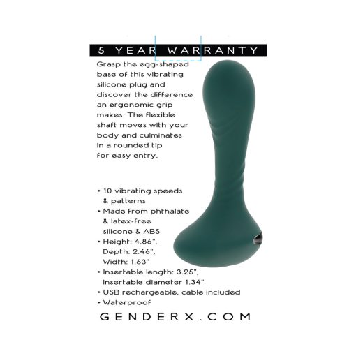 Gender X You Gotta Stick It Rechargeable Vibrating Anal Plug Silicone Teal - Image 7