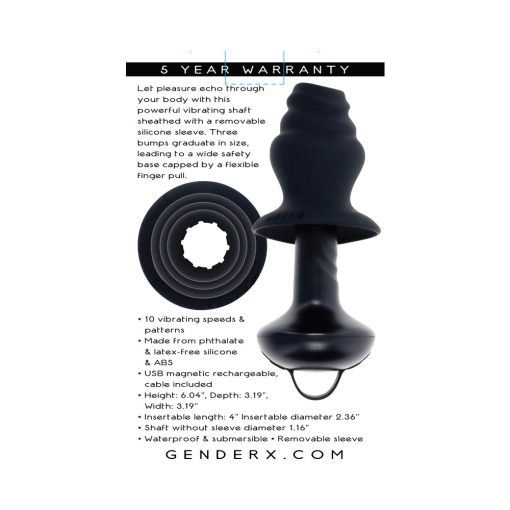 Gender X Echo Rechargeable Vibrating Sheathed Silicone Black - Image 11